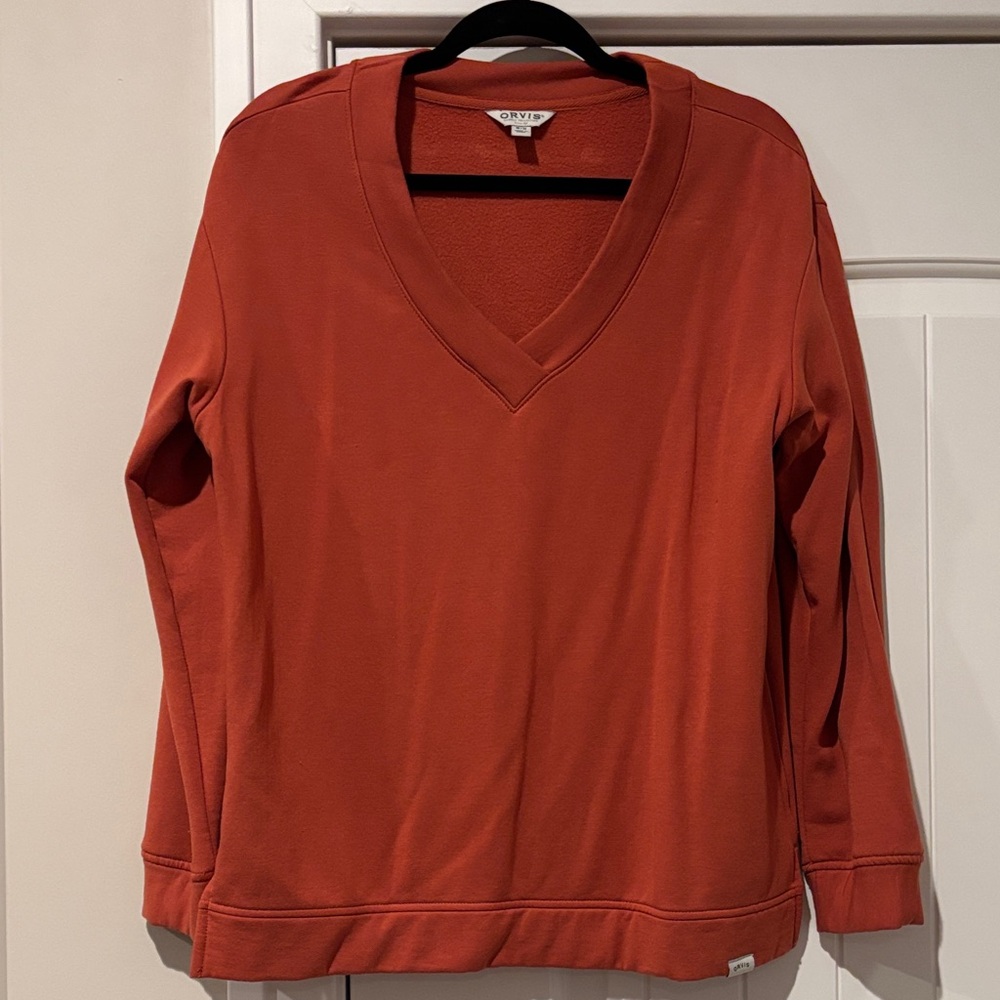 Orvis Rust V-Neck Sweatshirt